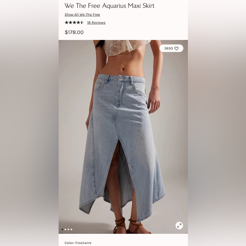 NWT! Free People We The Free Aquarius Maxi Skirt - Retail $178
